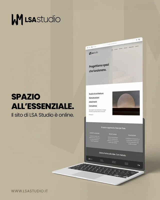 LSA Studio: Spazio all’essenziale, presentazione del sito web dello studio di architettura